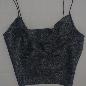 mettalic crop top